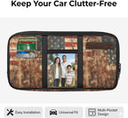 Deer Print Car Sun Visor Organizer 11.81 x 5.9 Inch Car Storage Pouch Holder Multi-Pocket Auto Interior Accessories Pocket Organizer for Card Pen Phone