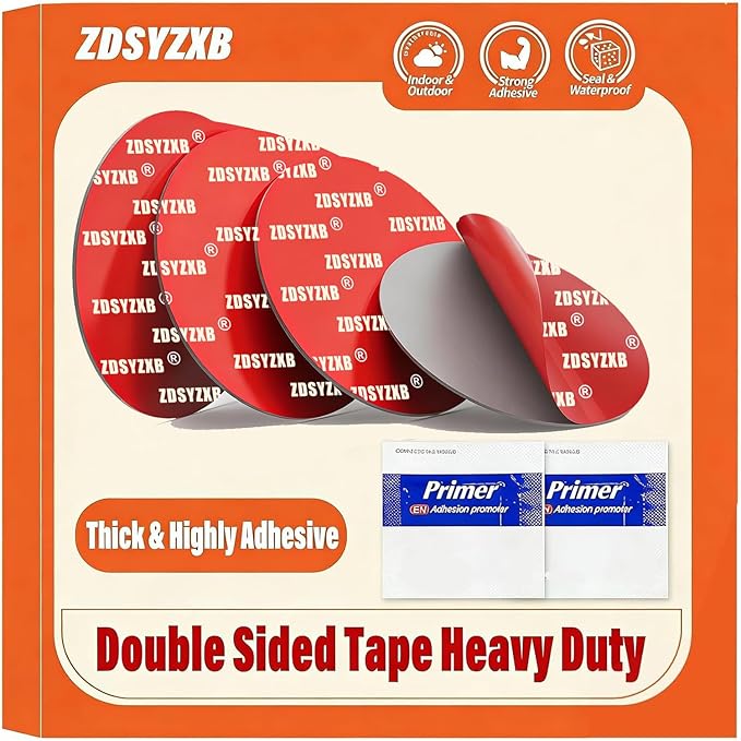 Adhesive Sticky Pads for Dash Cam, Heat Resistant Double-Sided Sticker Replacement for Suction Cup Car Mounts, Ensures Secure Hold for GPS, Includes 4 Adhesion Promoter (4Pcs Round)