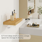 Dreamland 16 Inches Floating Shelves for Wall,6.7 Inch Deep Floating Shelves Set of 2, Large Display & Storage Shelf, Wall Sh