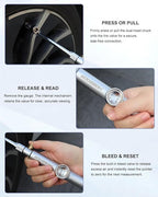 GODESON Tire Pressure Gauge with Hold Reading, 360° Swivel Dual Head Chuck with Pressure Gauge - 20-160 PSI,Big Window,12" Zinc Alloy & Steel Air Gauges for Semi Trucks, RVs, Trailers