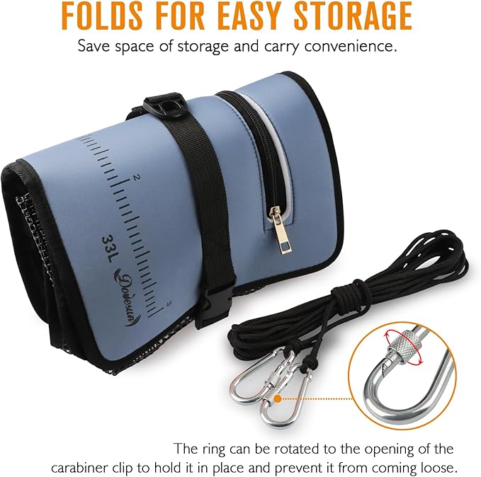 Dovesun Floating Fishing Basket, Collapsible Fish Basket Portable Fishing Net Quick-Drying Rubber Coated Fishing Bait Storage