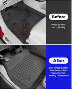 All-Weather Floor Mats for Ford F-250/F-350/F-450 1999-2007 (Only for Crew Cab) Super Duty - Heavy-Duty Rubber Front & Rear Row, Non-Slip Design - Not for 2nd Row Captain Seats with Center Console