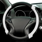 CAR PASS Line Rider Microfiber Leather Sporty Steering Wheel Cover Universal Fits for 95% Truck,SUV,Cars,14.5-15inch Anti-Sli