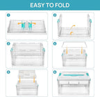 Vtopmart 24 QT Clear Plastic Craft Organizers and Storage Box with Removable Trays and Dividers,Art Supply Organizers and Sto