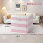 11x11 Cube Storage Bins, Collapsible Fabric Storage Cubes, Cubby Storage Organizer Bins Striped Container Baskets for Organiz