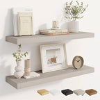 Dreamland 8" Deep Long Floating Shelves, 32 Inches Floating Shelves for Wall Set of 2, Large Display & Storage Shelf, Wall Sh