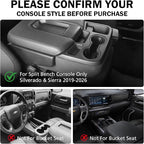 Center Console Hanging Organizer for 2019–2025 Silverado/Sierra 1500 & 2020–2025 Silverado/Sierra 2500HD 3500HD, Split Bench Seat Side Storage Box, Heavy Duty ABS