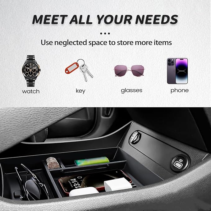 Center Console Organizer Compatible with Hyundai Santa Fe 2021 2022 2023 Lower Center Console Storage Box Tray Interior Accessories