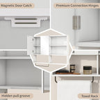 Medicine Cabinet, Wooden Bathroom Wall Cabinet with 2 Doors, Adjustable Shelves & Towel Bar, Over Toilet Storage Cabinet Wall
