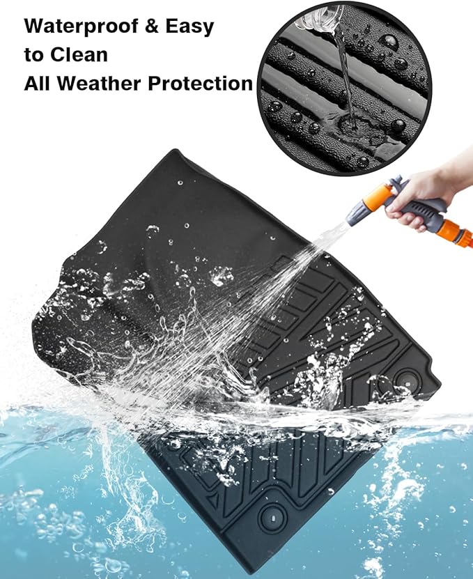 Powerty Floor Mats for 2022-2025 2026 Hyundai Ioniq 5 Limited Only (with Sliding Console) Accessories Liner Set TPE 3D Car Mats All-Weather Custom Fit Floor Liners