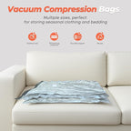 Vacbird 18 Pack Vacuum Storage Bags Set with Rechargeable Wireless Pump Large/Medium/Small Vacuum Seal Bags for Clothing Trav