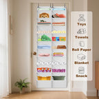 UVIAHOMI 20-30 Pairs Over the Door Shoe Organizer, Clear Pockets Hanging Shoe Storage for Closet, 10-Tier Door Shoes Rack, Ha