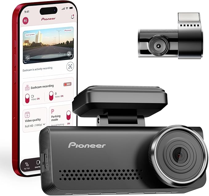 Pioneer VREC-Z820DC Dual Dash Cam Front and Rear Car Camera - Premium 4K Camera, AI-ISP Starvis Night Vision, 139 Degree Wide