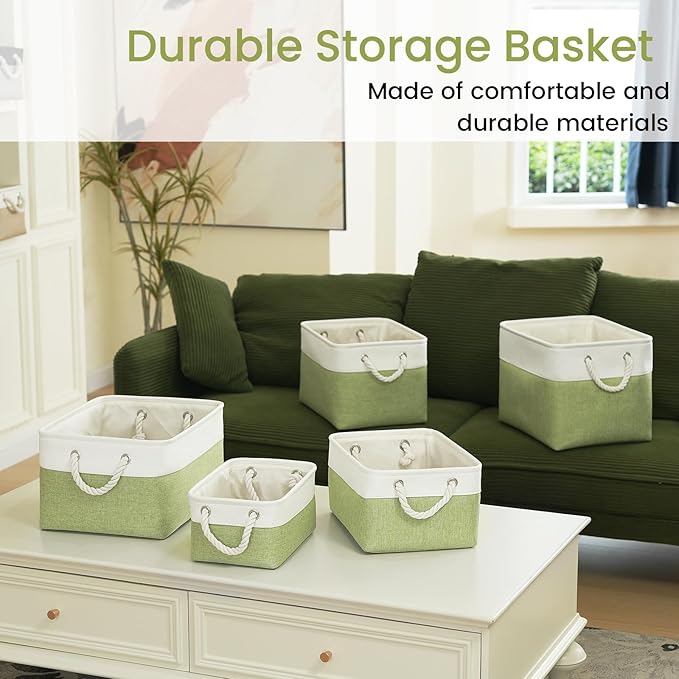 Large Storage Baskets- 15x11x10 inch Storage Bins for Shelves and Closet Organizing, Foldable Fabric Bin for Home Organizatio