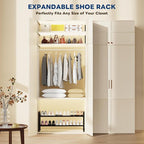 Mavivegue Expandable Shoe Rack, 2-Tier 19"-43.3" Adjustable Shoe Rack for Closet,Hall Entryway,Front Door,Garage, Sturdy Stee