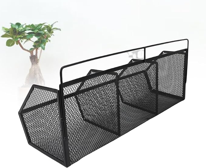 Metal Wire Basket, 3 Grids Wall Hanging Baskets, Wall Mount Slanted Opening Storage Organizer for Kitchen Bathroom Laundry Ro