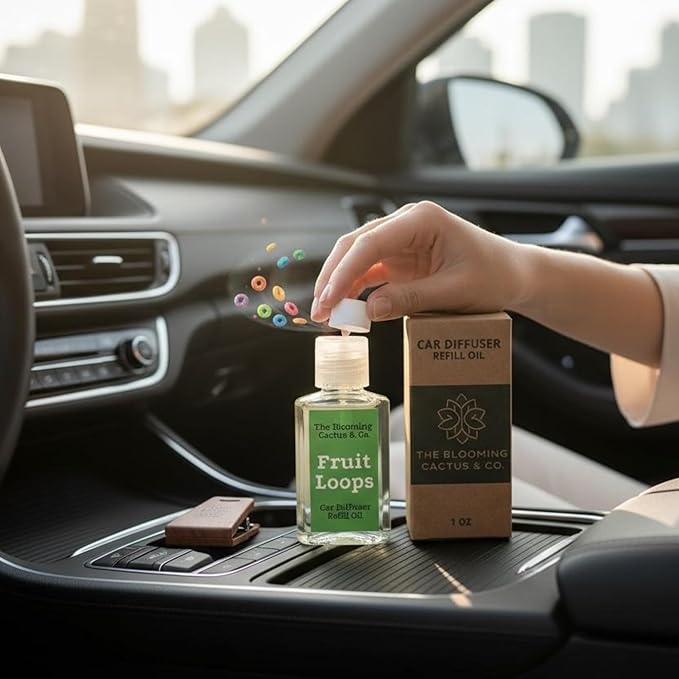 Car Diffuser Oil Refill 1 oz – Essential Oil Car Air Freshener Refill for Hanging Car Diffuser, Long Lasting Fragrance Oil, P