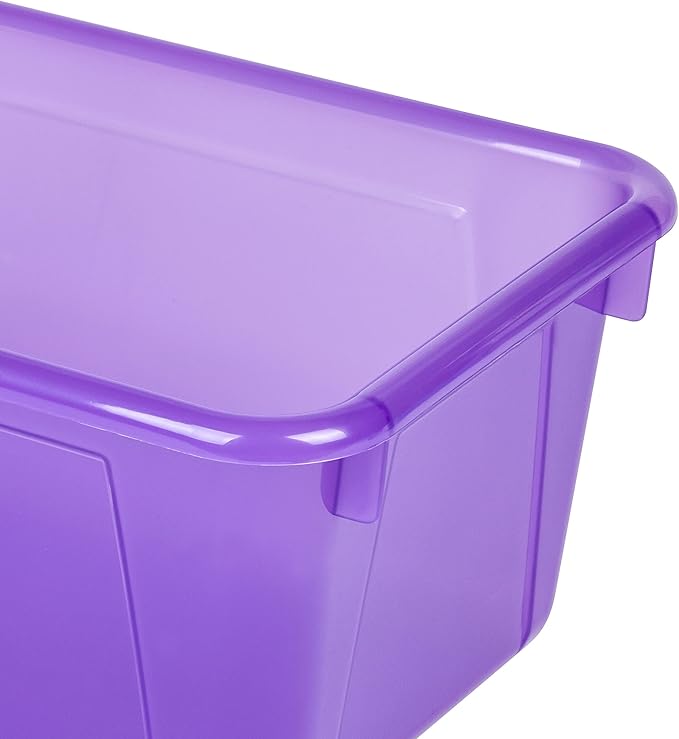 Storex Small Cubby Bin, 12.2 x 7.8 x 5.1 Inches, 5-Pack, Candy Violet (62478U05C)