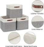 HNZIGE Storage Foldable Storage Baskets Cubes Set(3 Pack) Fabric Bins for Shelves,13 Inch Storage Basket for Organizing with 