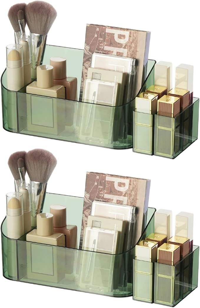 SUNFICON 2 Pack Makeup Trays Organizers Holders Cosmetic Display Cases Tabletop Desktop Vanity Countertop Bathroom Wall Cabin