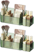 SUNFICON 2 Pack Makeup Trays Organizers Holders Cosmetic Display Cases Tabletop Desktop Vanity Countertop Bathroom Wall Cabin