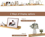 Floating Picture Ledge Shelves for Wall Set of 2, 95 Inches Picture Ledge Shelf with Long Large Nursery Book Shelf for Toys S