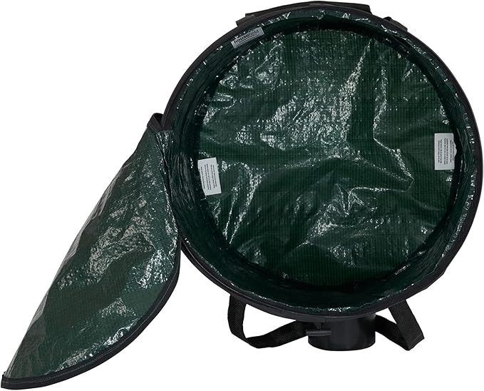 Household Essentials Pop Up Hamper, Pop Up Camping Trash Can, Great for Outdoor or Indoor Use, Portable and Collapsible with Zippered Top, Green