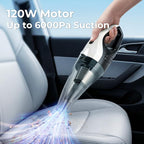 ezly Hand Held Car Vacuum Cleaner 6000PA Powerful Suction, Portable Mini Car Vacuum Cleaner, Handheld Vacuum with Washable Fi