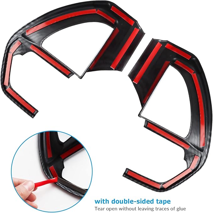 INTGET 2PCS Steering Wheel Cover for 2022-2025 2026 Toyota Tundra Accessories Carbon Fiber Steering Wheel Protector Trim Interior for 2023 2024 2025 2026 Toyota Sequoia Accessories