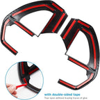 INTGET 2PCS Steering Wheel Cover for 2022-2025 2026 Toyota Tundra Accessories Carbon Fiber Steering Wheel Protector Trim Interior for 2023 2024 2025 2026 Toyota Sequoia Accessories