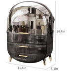 CANITORON Makeup Organizer,Large Capacity Skincare Organizer for Vanity,Cosmetic Organizer with 2 Drawers and Transparent Cov