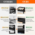 Lifewit Dual-Row Shelf Hanging Closet Organizer and Storage, Clothes Shelves with 3 Sturdy Hooks for Clothing Organization, F