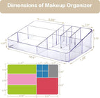 Clear Makeup Organizer, Makeup Brushes Storage Case, Cosmetic Display Case Tray, Tiered Skincare Organizer, Acrylic Lipstick 