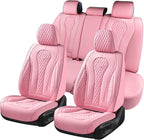 Coverado Car Seat Covers Full Set, Pink Seat Covers, Waterproof Car Seat Cover, Car Seat Cushion, Car Seat Covers Front Seats