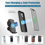 Wireless Car Charger Phone Mount Cup Holder, 3 in 1 15W Fast Charging Auto Clamping Cup Holder Expander for Car, Phone Holder