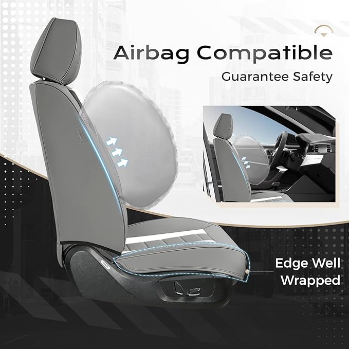 Coverado Car Seat Covers, Front Covers for Cars, Car Seat Cover Front Seats, Automotive Seat Cover, Waterproof, Leather Car S