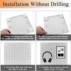 4 PCS White Pegboard Wall Organizer, Self-Adhesive Peg Board Wall Panel Kits Storage for Craft Room Garage Kitchen