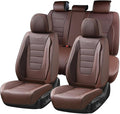 Coverado Car Seat Covers Full Set, Nappa Leather Seat Covers for Cars, Car Seat Protector Car Seat Cushion, Front and Back Se