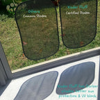 Car Window Shades - Certified 99.79% UVA & 99.95% UVB Sun Protection. Award Winning car Sun Shade for Side Windows. 4 Pack Transparent Shades 22" x 14" - Car Accessories Interior by Kinder Fluff