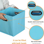 Yunkeeeper storage bins Cubes, Fabric Cube Organizer with Handle, Foldable Cube Bins for Cloth or Accessary Storage, 11x11x11