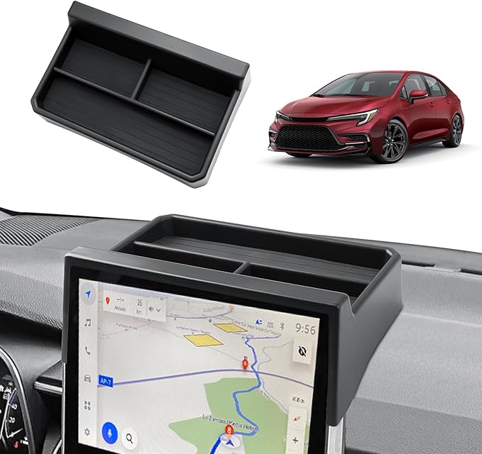 2026 Toyota Corolla Cross Dash Console Organizer - Behind Screen Organizer For 2025-2026 Corolla & 2026 Corolla Cross(XSE/SLE) Accessories Dashboard Storage Console Organizer - 10.5 Inch Screen Only