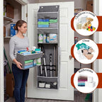 Over Door Wrapping Paper Organizer Storage with 3 Removable Drawers & Side Pockets – Dual Use Design with Elastic Straps – Ch