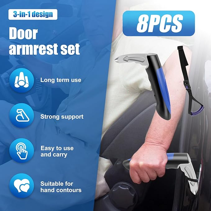 4 Pack Car Door Handle for Elderly Car Handle Assist, Multifunction 3-in-1 Vehicle Support Handles for Seniors and Handicappe