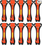 Car Safety Hammer 10 Pack, Car Emergency Escape Tool Car Window Glass Breaker and Seat Belt Cutter with Light Reflective Tape