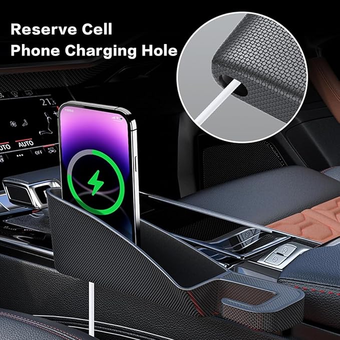 2 Pack Car Seat Gap Filler Organizer Universal Car Gap Seat Filler for Cars & SUVs，Space-Saving Car Organizer Storage Box，Prevents Item Drops，Car Seat Gap Filler for Clutter-Free Interior