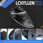 Passenger Side Mirror Cover Replacement for Ford Fusion 2013 2014 2015 2016 2017 2018 2019 2020 2021 2022 - Right Side Mirror Covers, Rear View Mirrors Cap Accessories Carbon Fibre, With Lamp