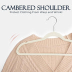 HOUSE DAY Ivory Velvet Hangers 40 Pack, Non Slip Clothes Felt Hanger Heavy Duty for Coat, Premium Slim Space Saving Suit Hang
