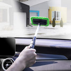 XINDELL Windshield Cleaning Tool for Car – Extendable Handle Window Cleaner with Reusable Microfiber Pads, Streak-Free Interi