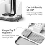 Boperzi Electric Toothbrush Holders with Cord Slots: Detachable Toothbrush and Toothpaste Holders, Large Tooth Brush Storage 