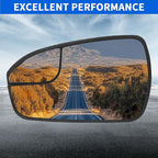 JINCHEN Driver Side Mirror Glass for 2013 2014 2015 2016 2017 2018 2019 2020 Fusion, Heated Mirror Glass With Backing Plate DS7Z17K707F
